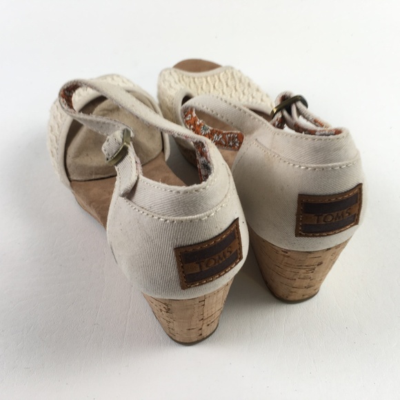 Toms Floral Strappy Wedges T215906 - Picture 4 of 6